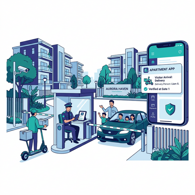 GateRakshak society management illustration